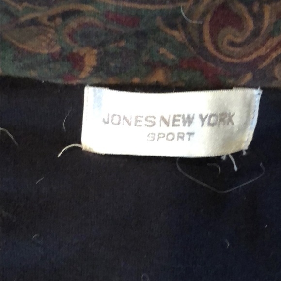 JONES NEW YORK SPORT NAVY PAISLEY PRINT VEST M - Picture 4 of 5